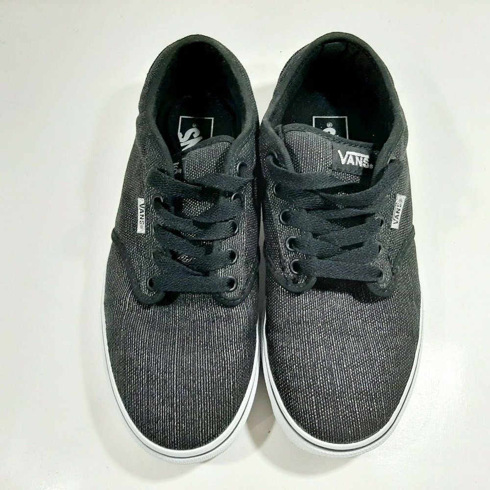 Vans Women's Canvas Shoes Size 8.5 Black Shiny - Picture 3 of 6